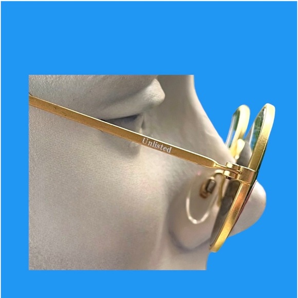 90s Dead Stock Sunglasses Unlisted Gold Wire Eyewear NOS - Picture 6 of 10